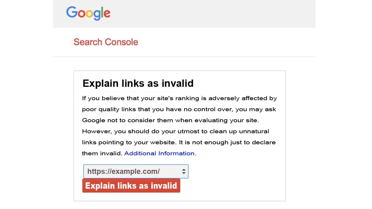 Explain links as invalid