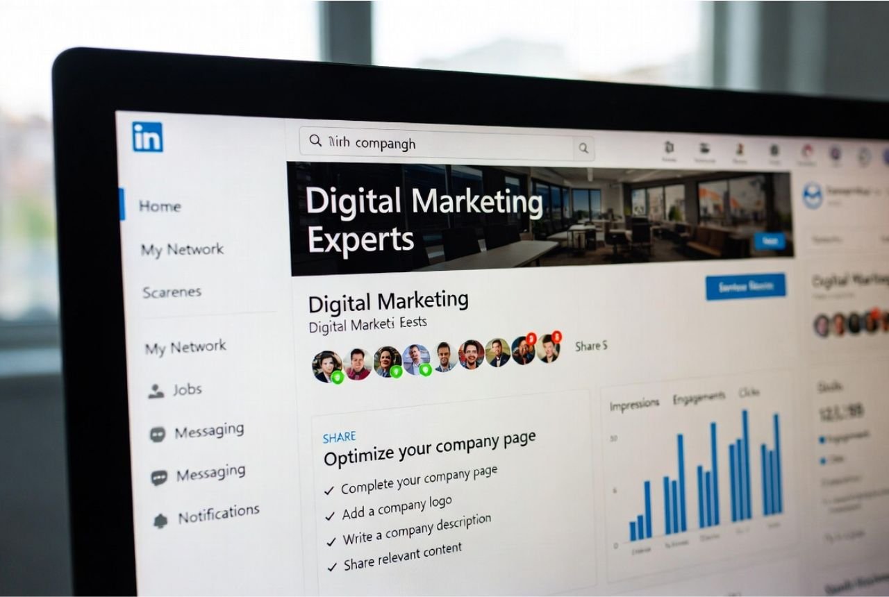 LinkedIn marketing strategies for B2B brands, showing profile optimization and engagement growth.