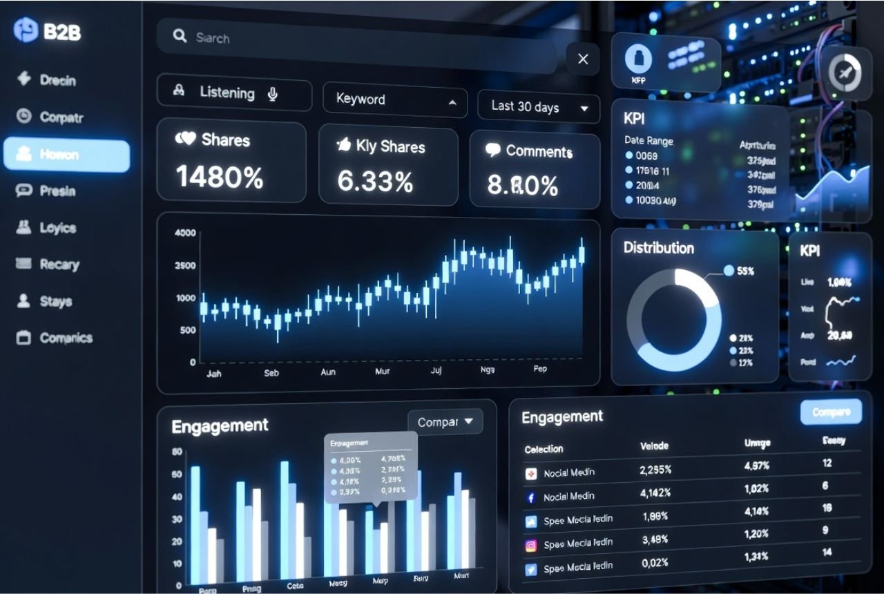 Using analytics and social listening tools to optimize B2B social media strategy.