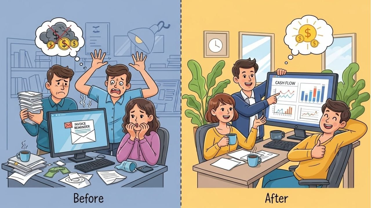 Real-life example of cash flow problems and solutions in small businesses