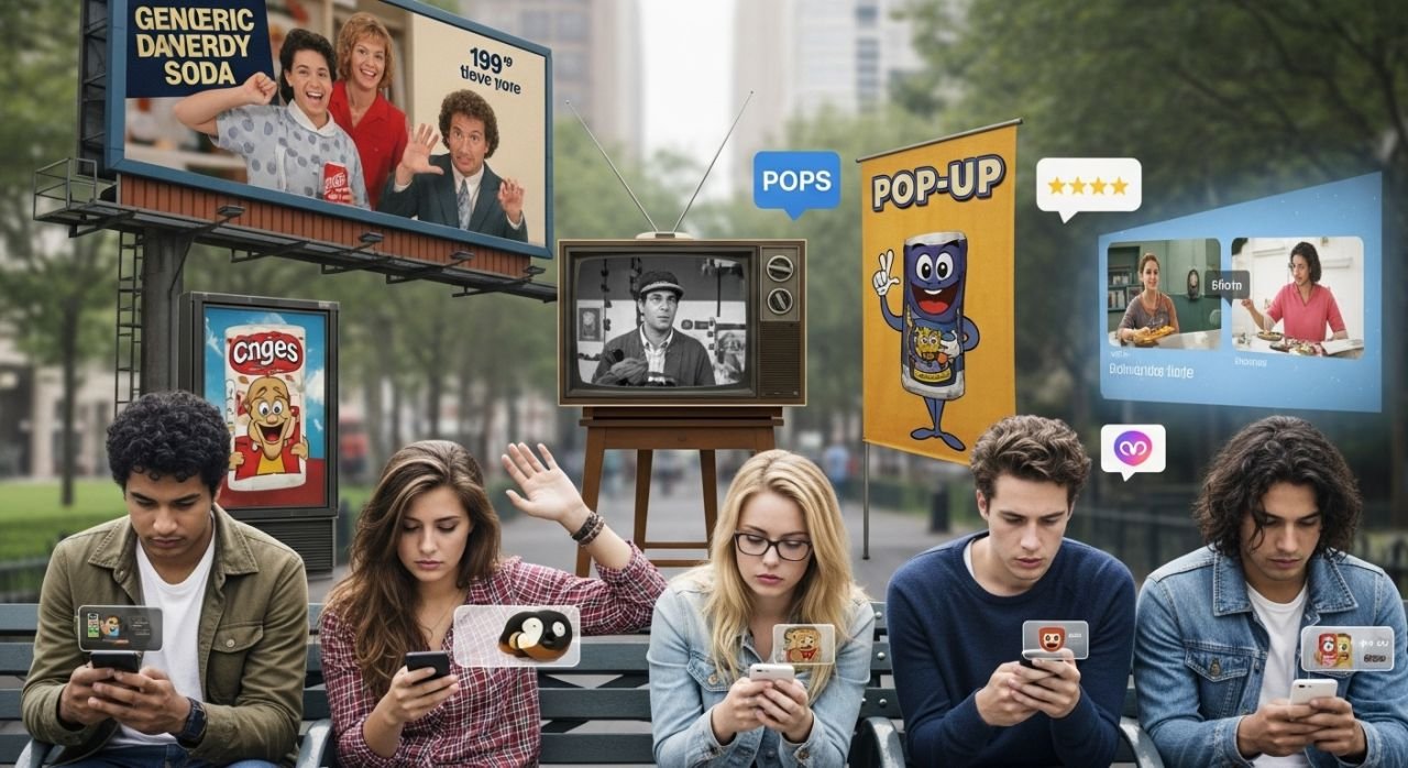 Gen Z ignoring traditional ads like TV commercials and banners, highlighting the decline of interruptive advertising.