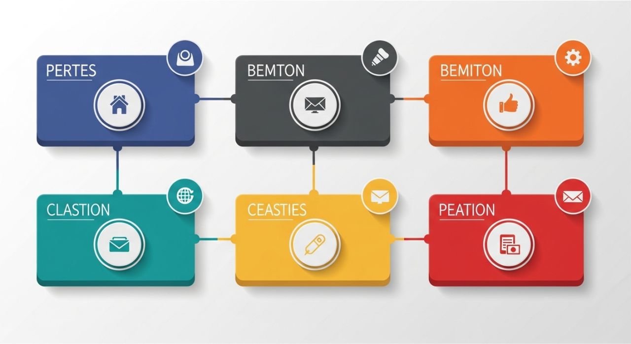 Infographic illustrating the five components of financial reporting with icons for transparency and structured reports.