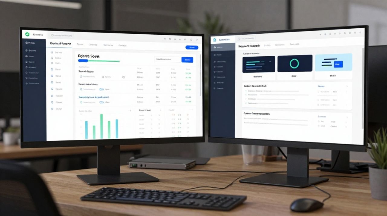 SEO keyword research tools used for discovering and analyzing keyword opportunities.