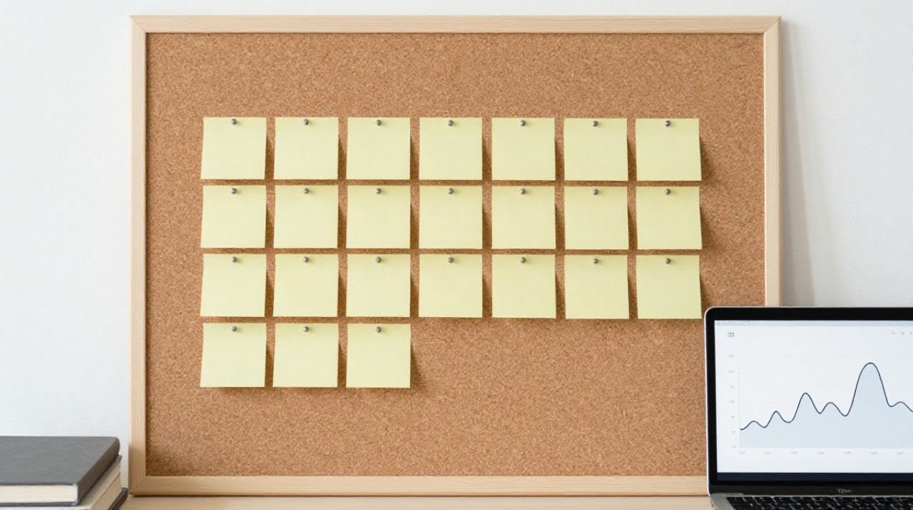 Inconsistent blog publishing schedule shown on a content calendar with erratic posting patterns