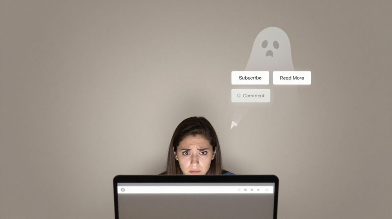 Blog reader reaching the end of a post with no call to action and no clear next step